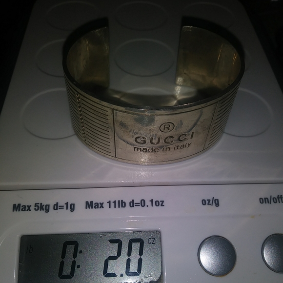 Gucci Cuff Bracelet Solid 925Sterling Silver  (authentic) - Picture 4 of 14